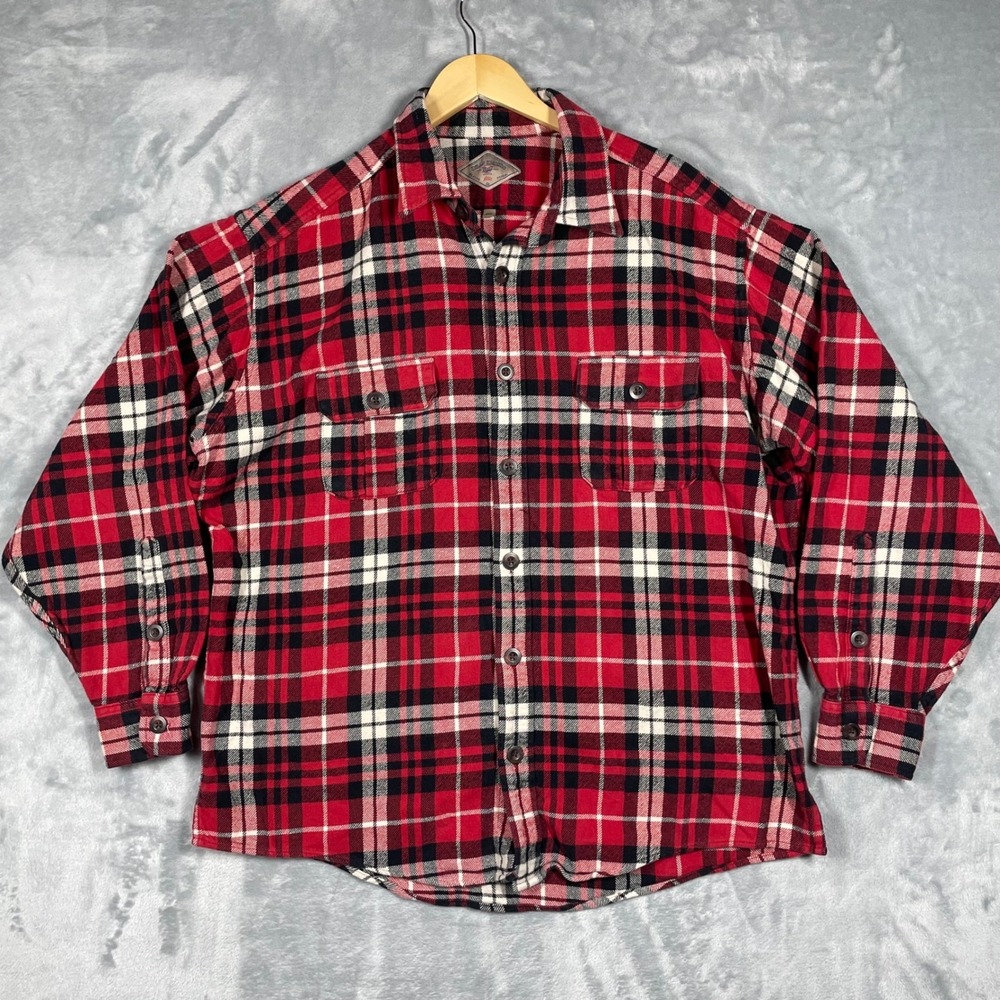 Bills Khakis Mens XXL Flannel Shirt Red Black White Plaid Long Sleeve Cotton